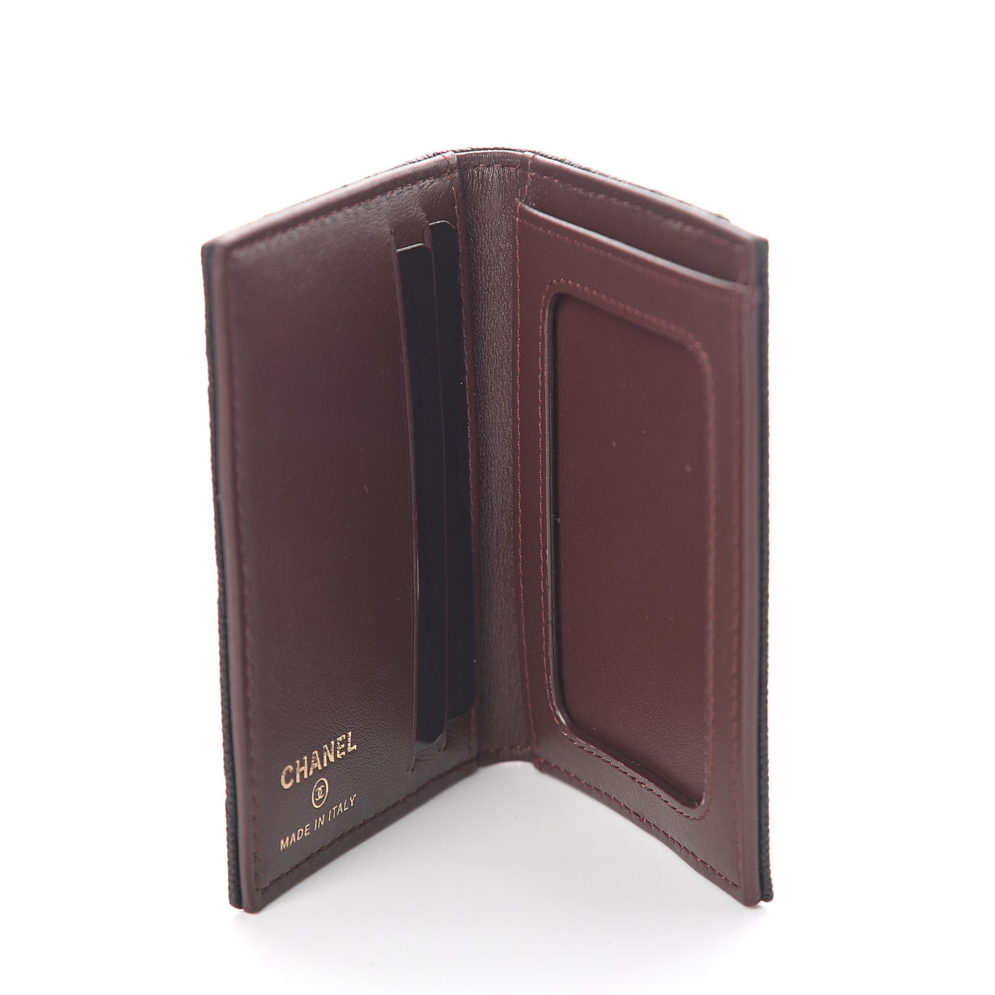 Caviar Quilted Card Holder Wallet Black