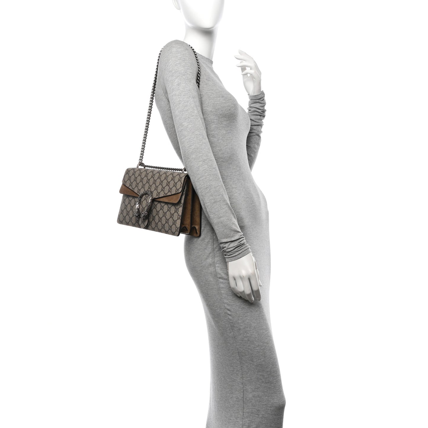GG Supreme Monogram Small Dionysus Shoulder Bag Taupe
