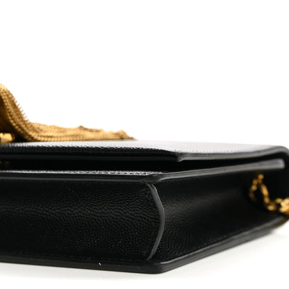Saint Laurent Grain De Poudre Classic Monogram Kate Tassel Chain Wallet Black 9 of 10