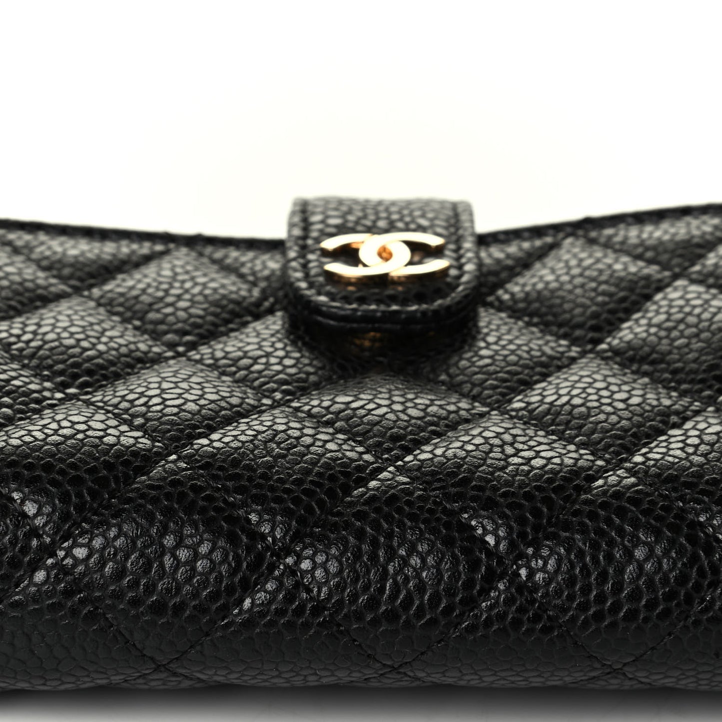 Caviar Quilted Mini Phone Holder Clutch Black