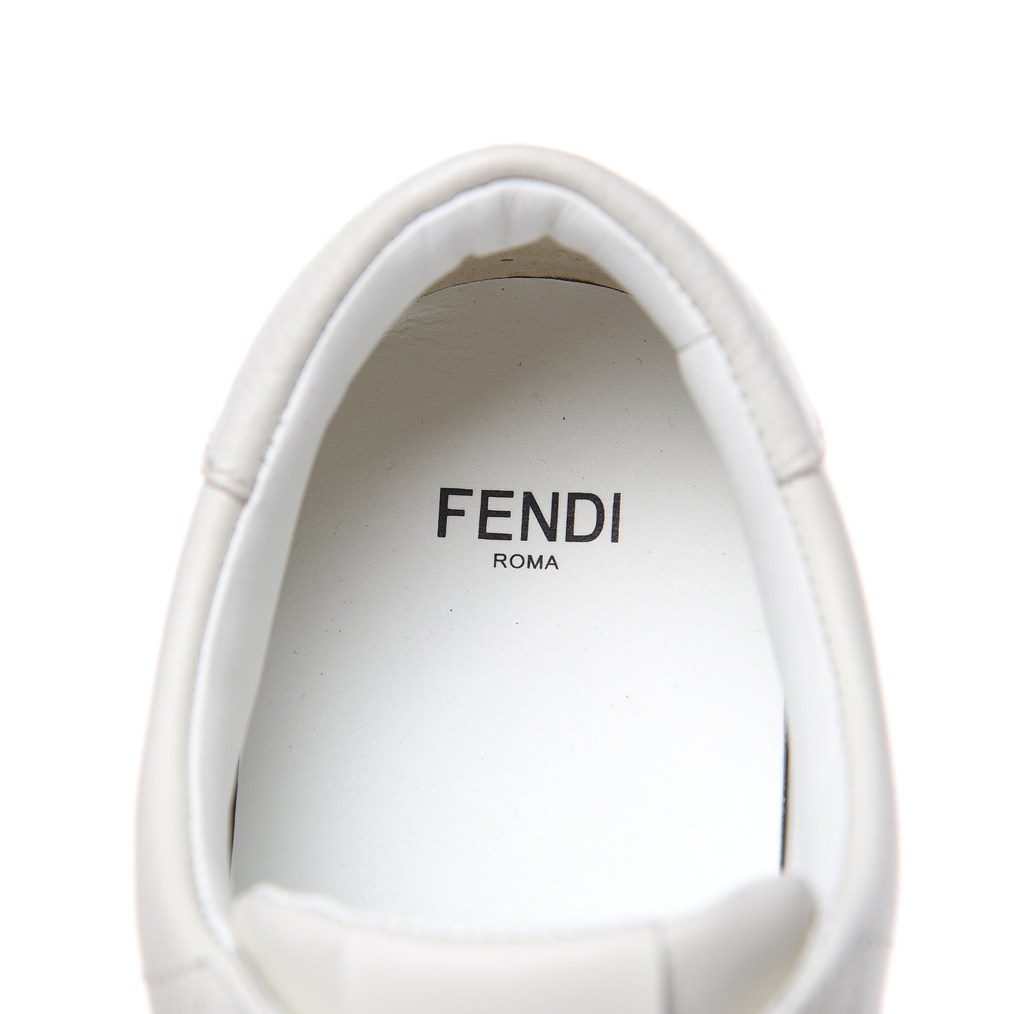 Vitello Shearling FF Velcro Slip On Sneakers 35.5 White