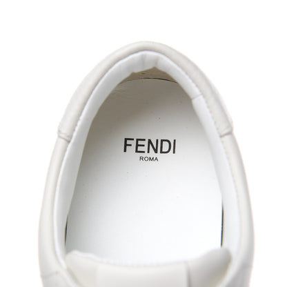 Fendi Vitello Shearling FF Velcro Slip On Sneakers 35.5 White 7 of 9