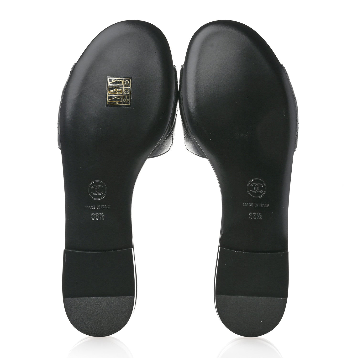 Chanel Lambskin Quilted CC Turnlock Sandals 38.5 Black 5 of 9