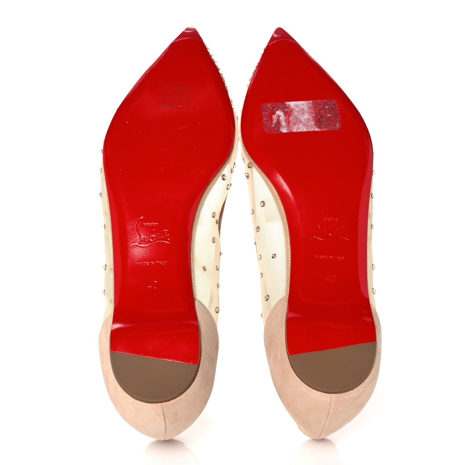 Christian Louboutin Crystal Strass Follies Flats 40 Light Silk 5 of 8