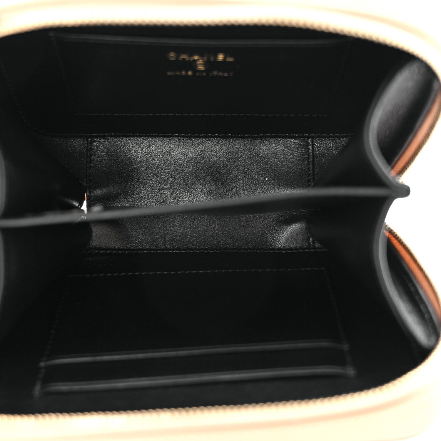 Chanel Caviar Quilted CC Filigree Vanity Clutch With Chain Beige Black 5 of 13