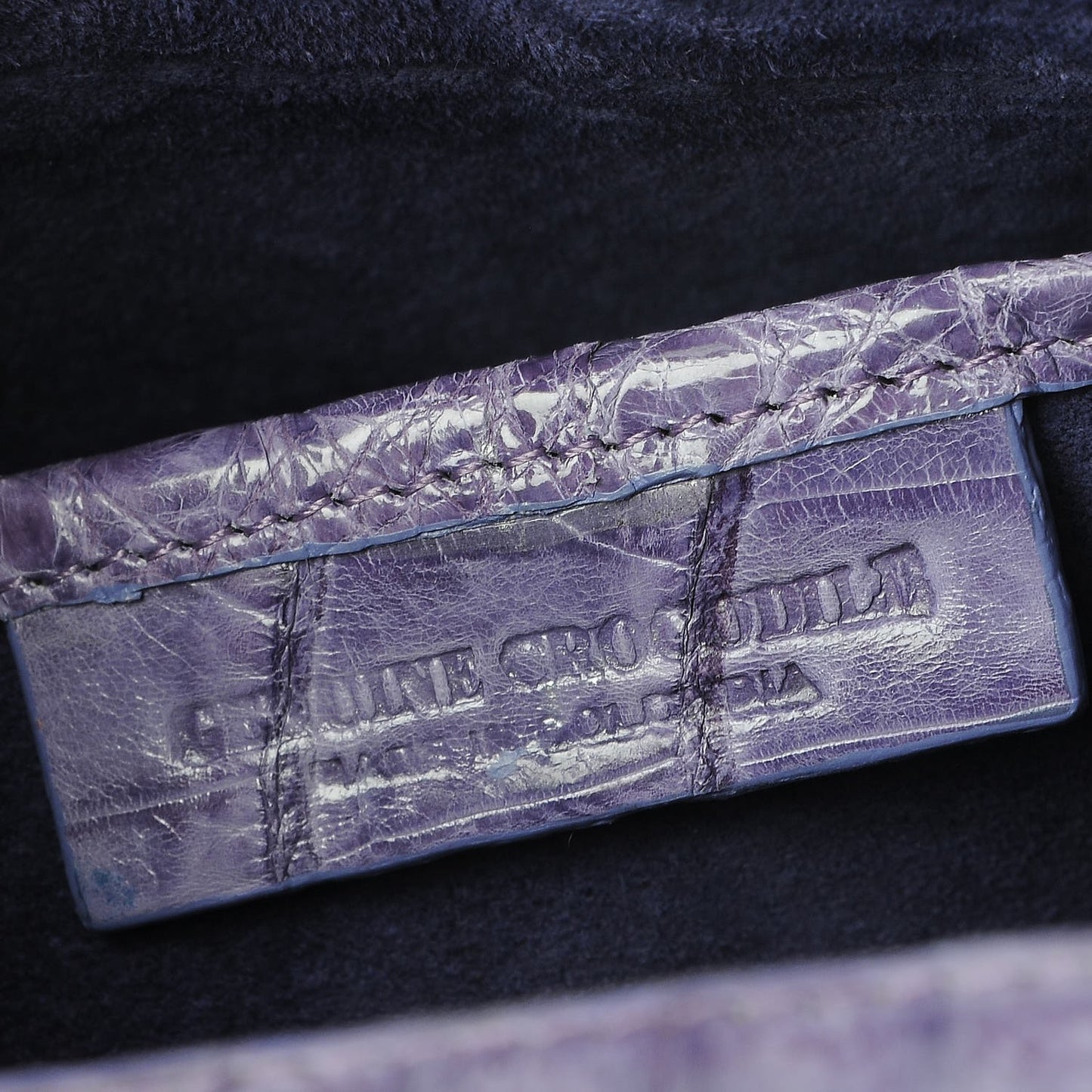 Crocodile Double Handle Satchel Violet