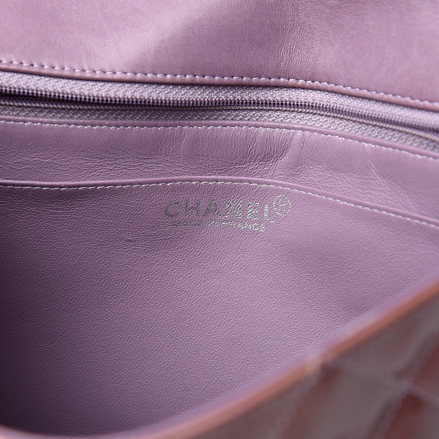 Patent Quilted Medium Single Flap Beige
