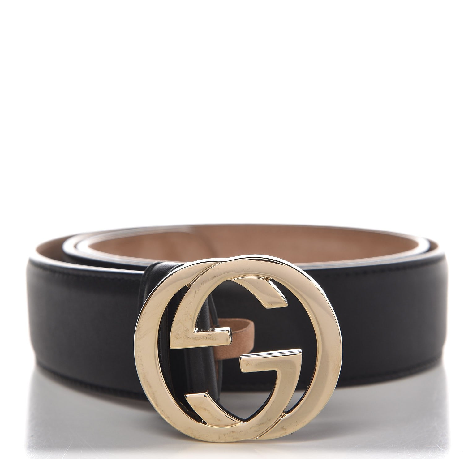 Gucci Calfskin Interlocking G 37mm Belt 85 34 Black 1 of 6