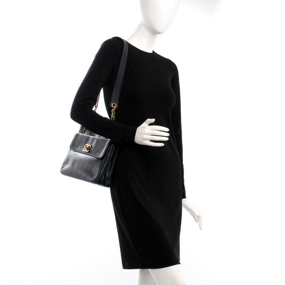 Chanel Caviar Flap Shoulder Bag Navy Blue 2 of 9