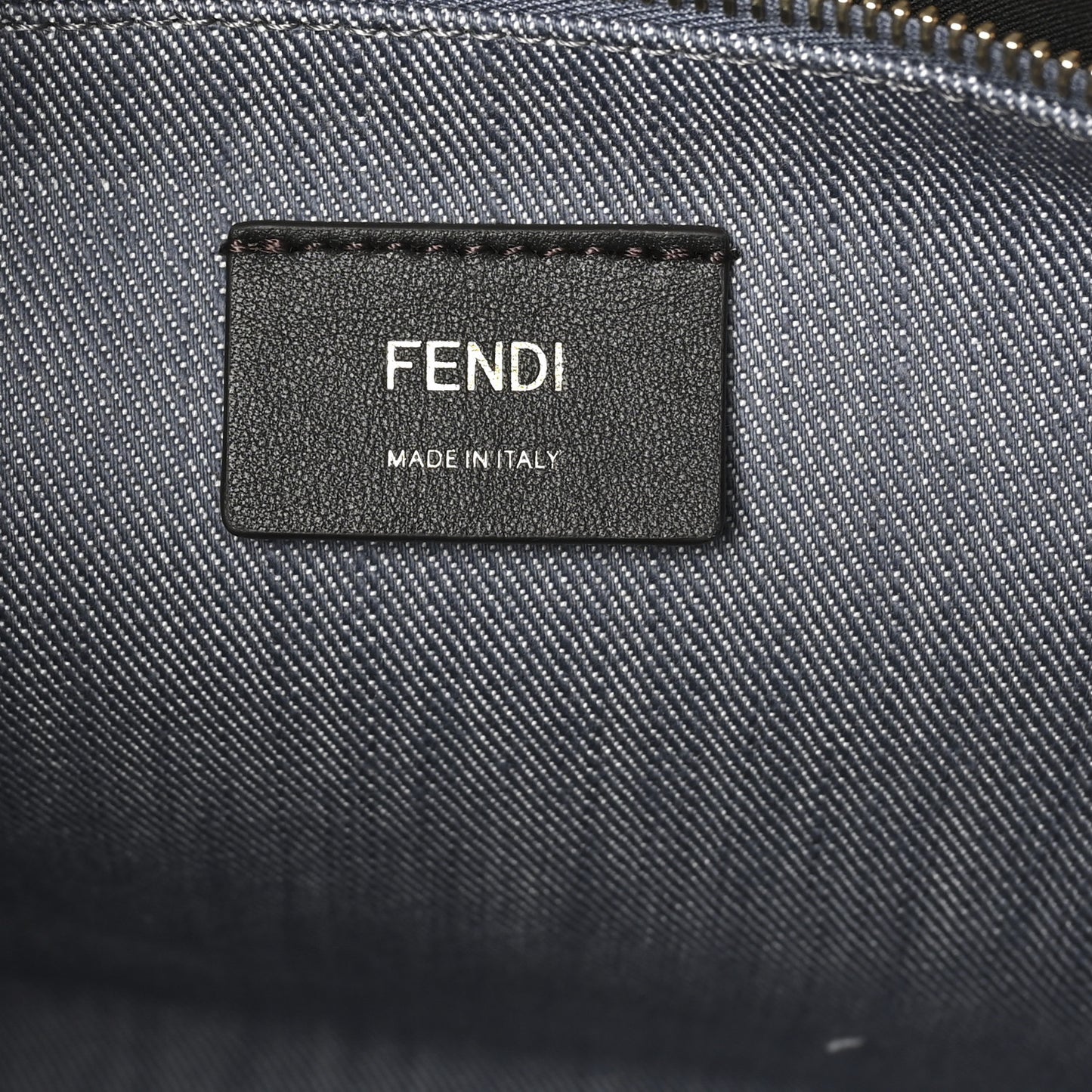 Denim Vitello King F is Fendi FF Embroidered Summer Tote Myrtle Dark Nut