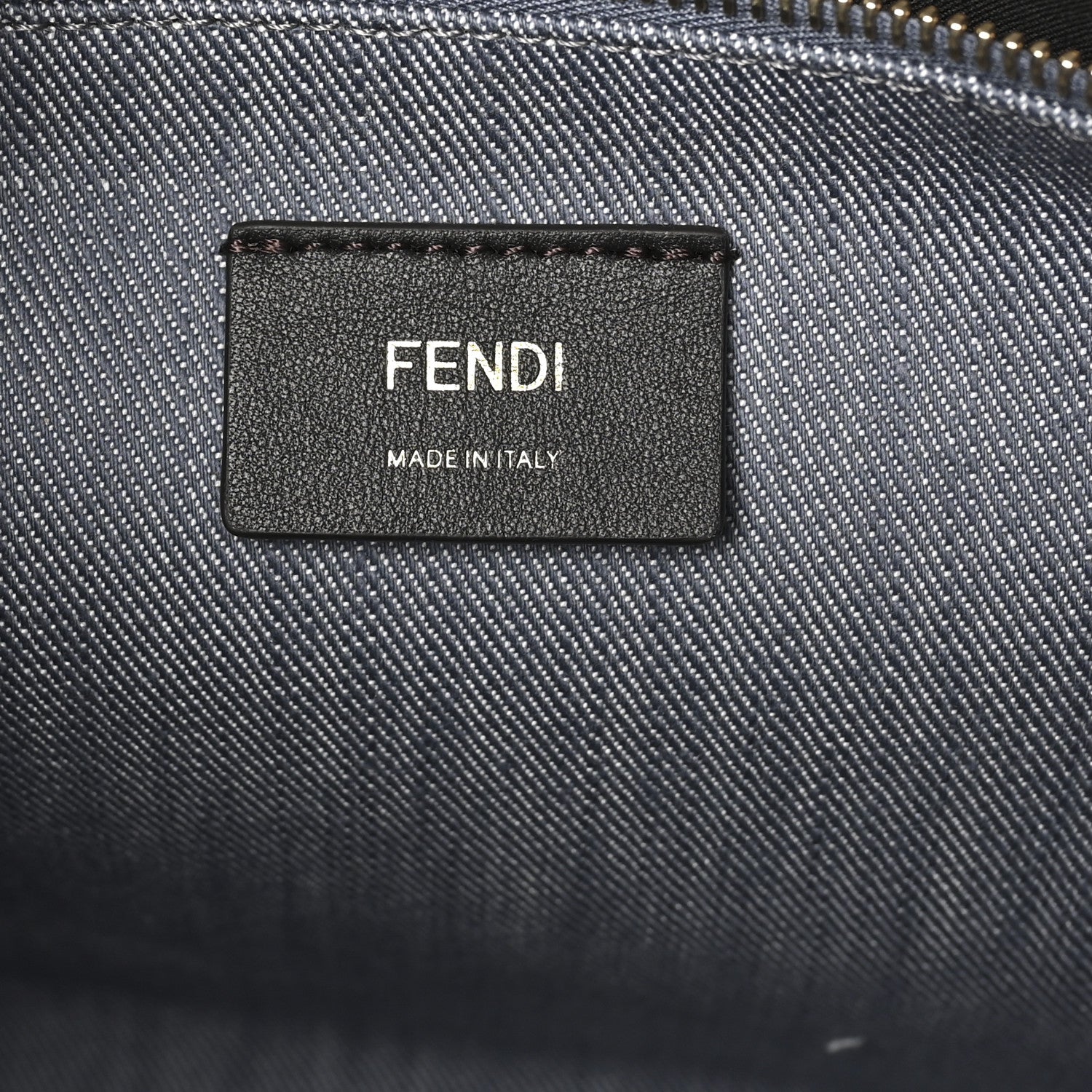 Fendi Denim Vitello King F is Fendi FF Embroidered Summer Tote Myrtle Dark Nut 6 of 10
