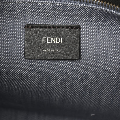 Fendi Denim Vitello King F is Fendi FF Embroidered Summer Tote Myrtle Dark Nut 6 of 10