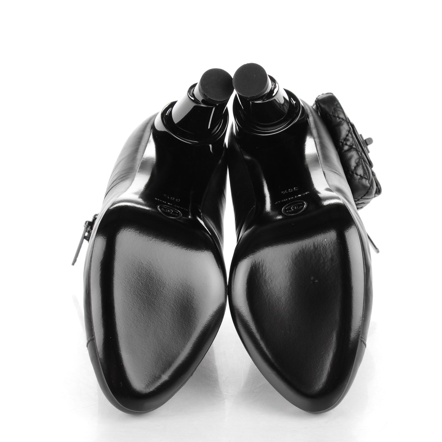 Calfskin Quilted Reissue Booties 38.5 Black