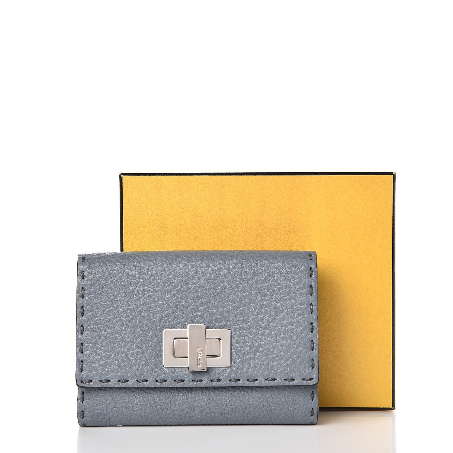Fendi Cuoio Romano Selleria Medium Peekaboo Wallet Nube 12 of 12