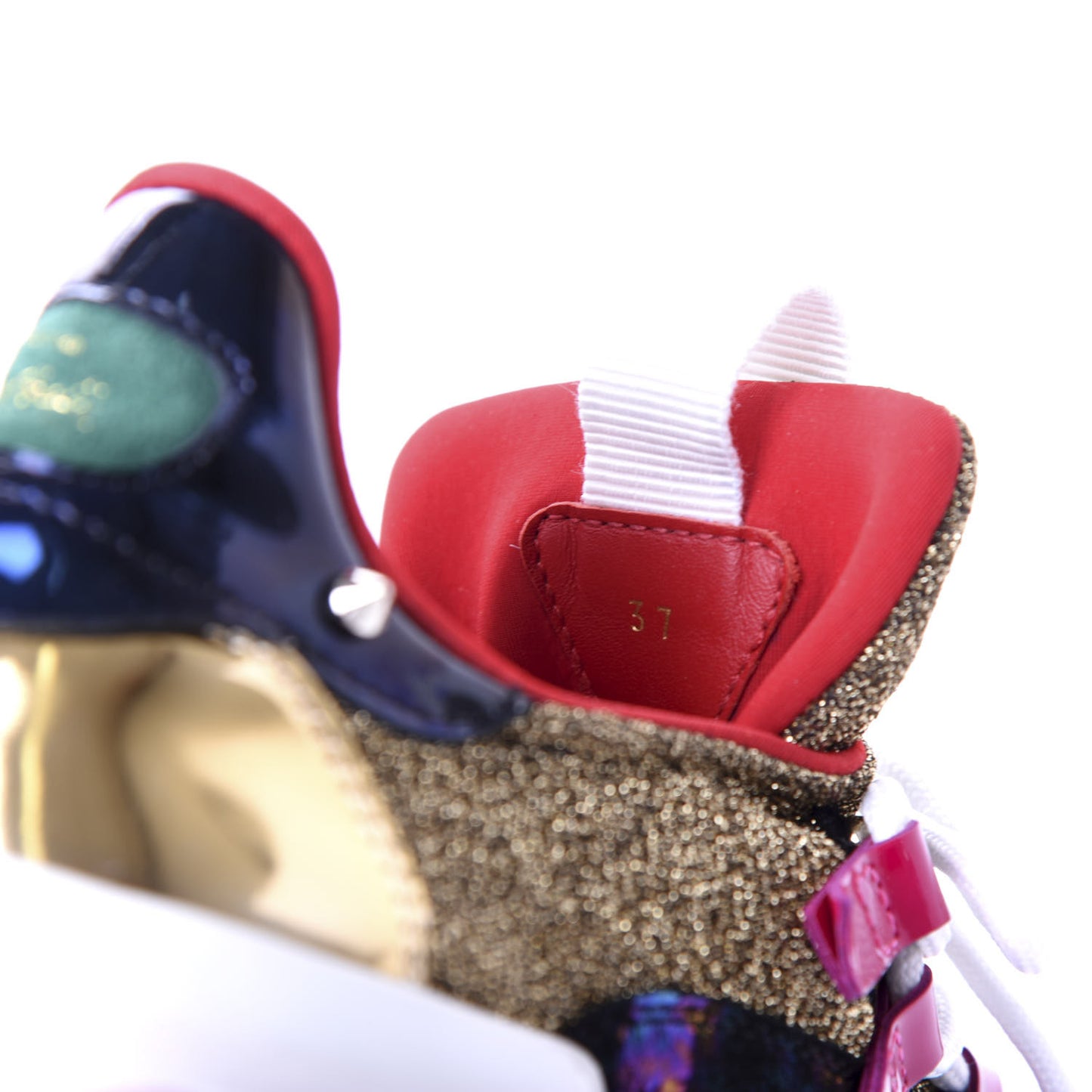 Glitter Sunset Specchio Donna Red Runner Spike Flat Sneaker 37 Multicolor