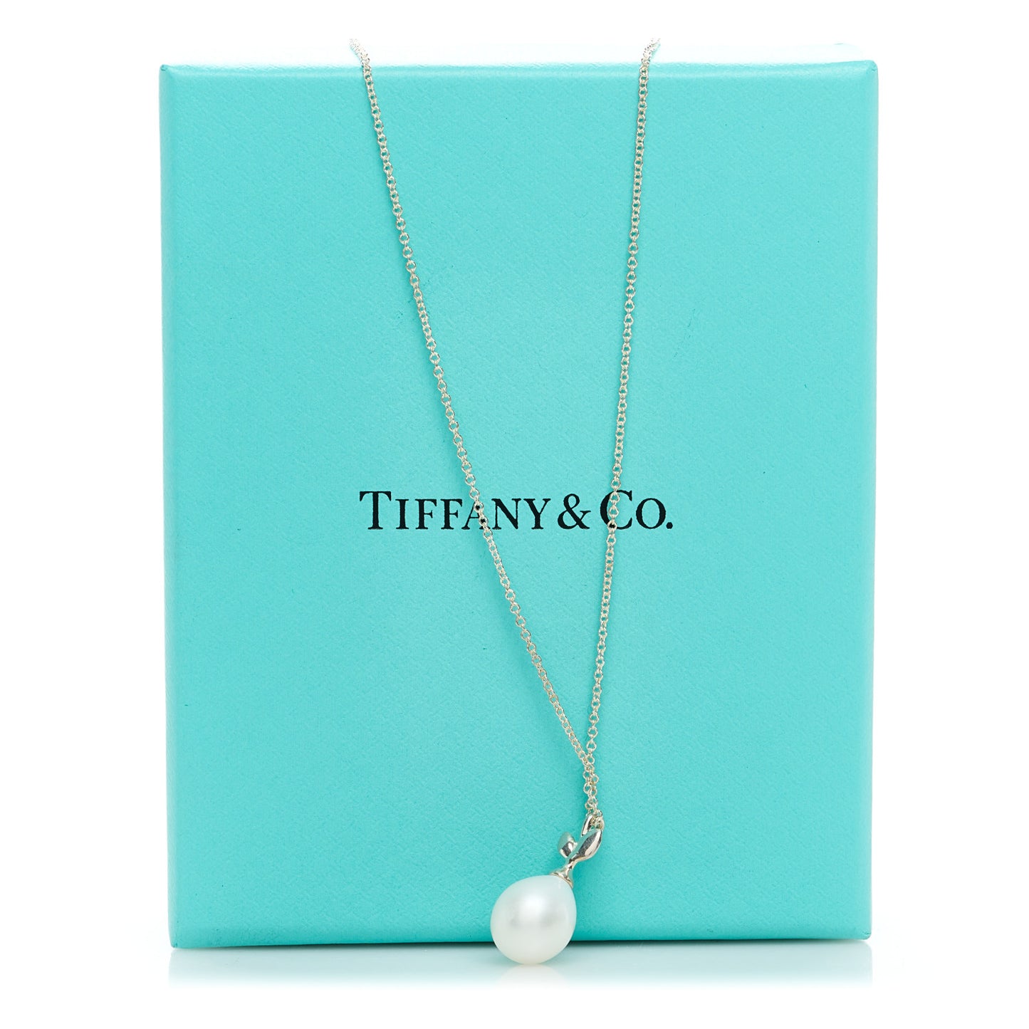 Sterling Silver Pearl Paloma Picasso Olive Leaf Drop Pendant Necklace