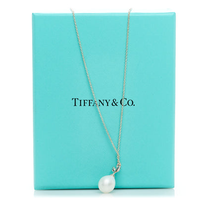 Tiffany Sterling Silver Pearl Paloma Picasso Olive Leaf Drop Pendant Necklace 6 of 6
