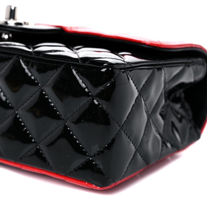 Chanel Patent Calfskin Quilted Bi-Color Mini Rectangular Flap Red Black 8 of 9