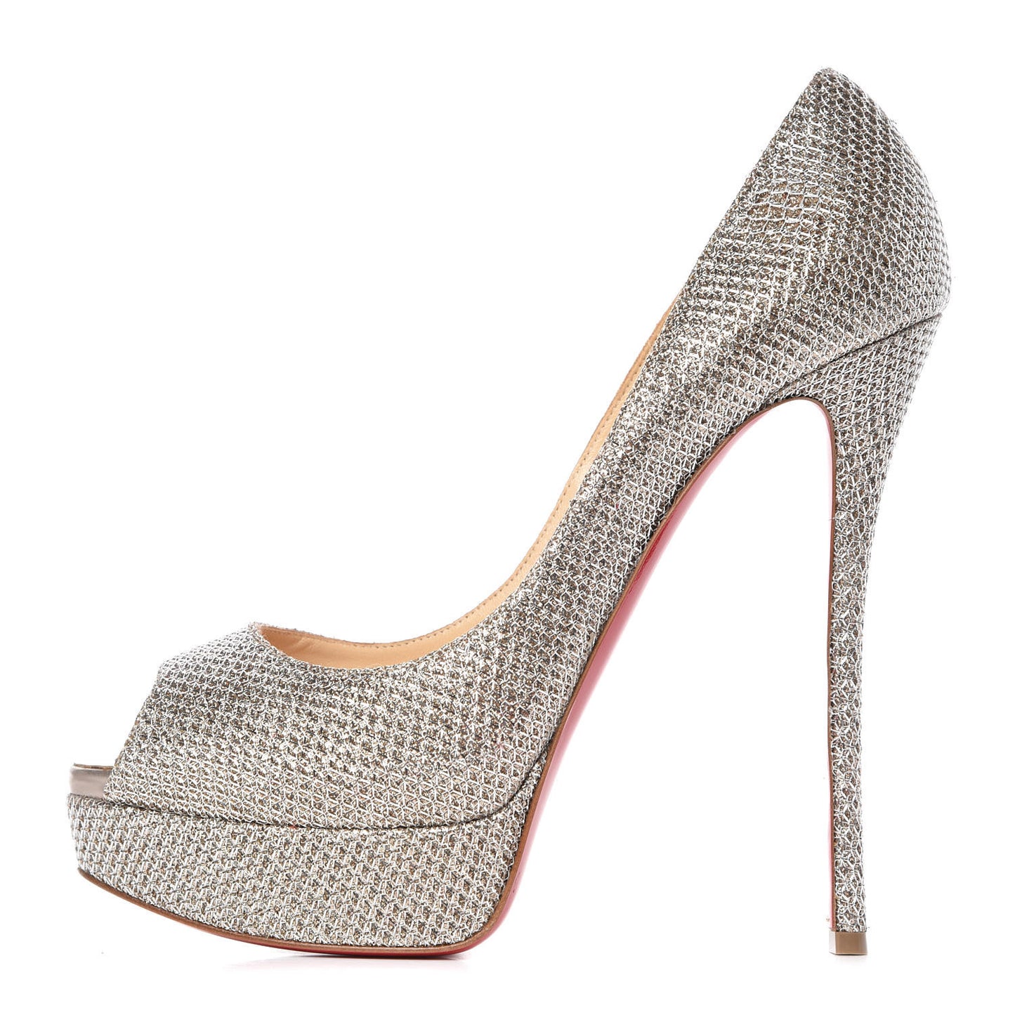 Glitter Diams Fetish Peep 140 Pumps 41 Colombe