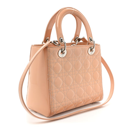 Christian Dior Patent Cannage Medium Lady Dior Rose Clair 3 of 22