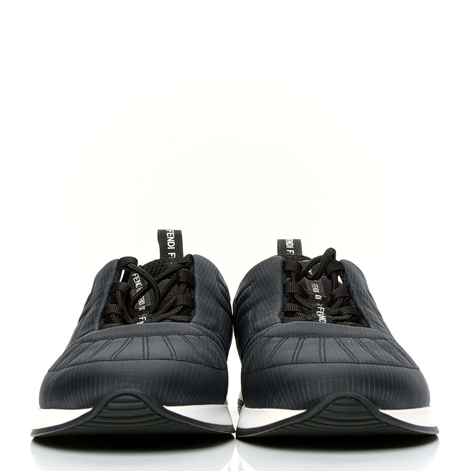 Fendi Nylon Womens FFreedom Sneakers 40 Blue Scuro Black White 2 of 4