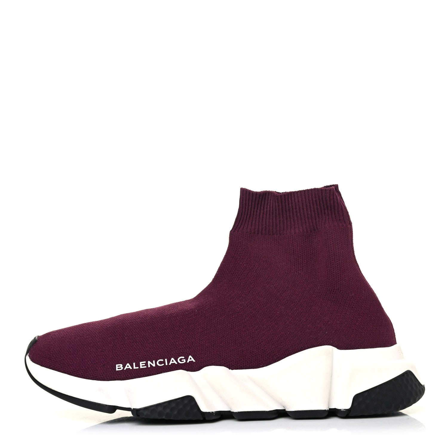 Balenciaga Neoprene Knit Womens Speed Sneakers 38 Prune White 1 of 4