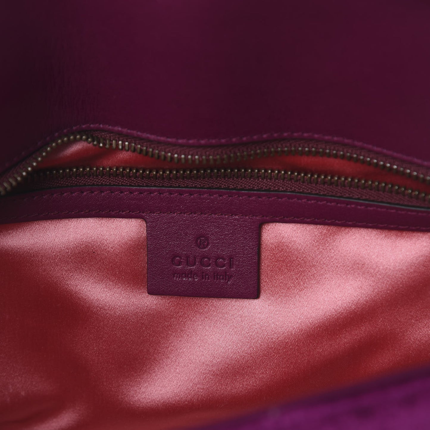 Velvet Matelasse Small GG Marmont Shoulder Bag Fuchsia Violet Cyclamen