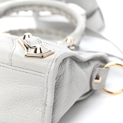 Balenciaga Chevre Gold Metallic Edge Hardware Mini City Gris Perle 10 of 10