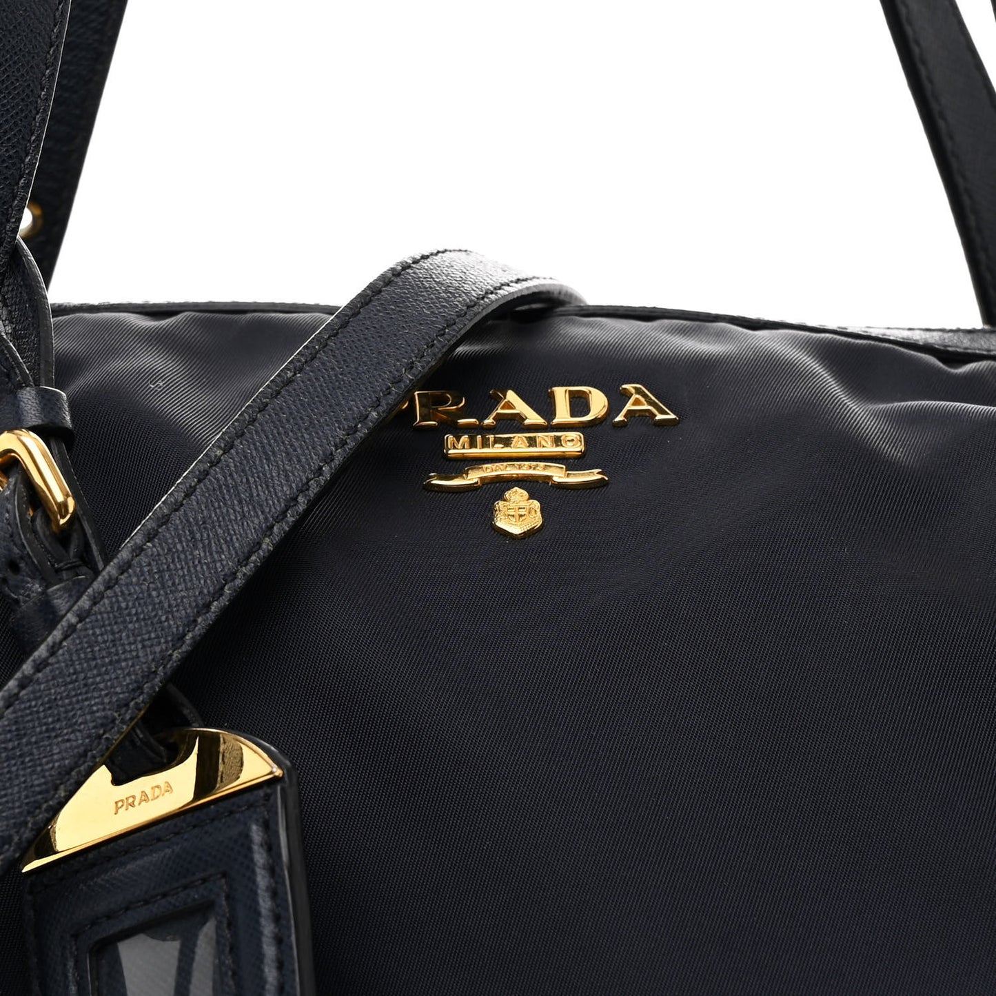 Saffiano Tessuto Nylon Logo Shopping Tote Royal Blue