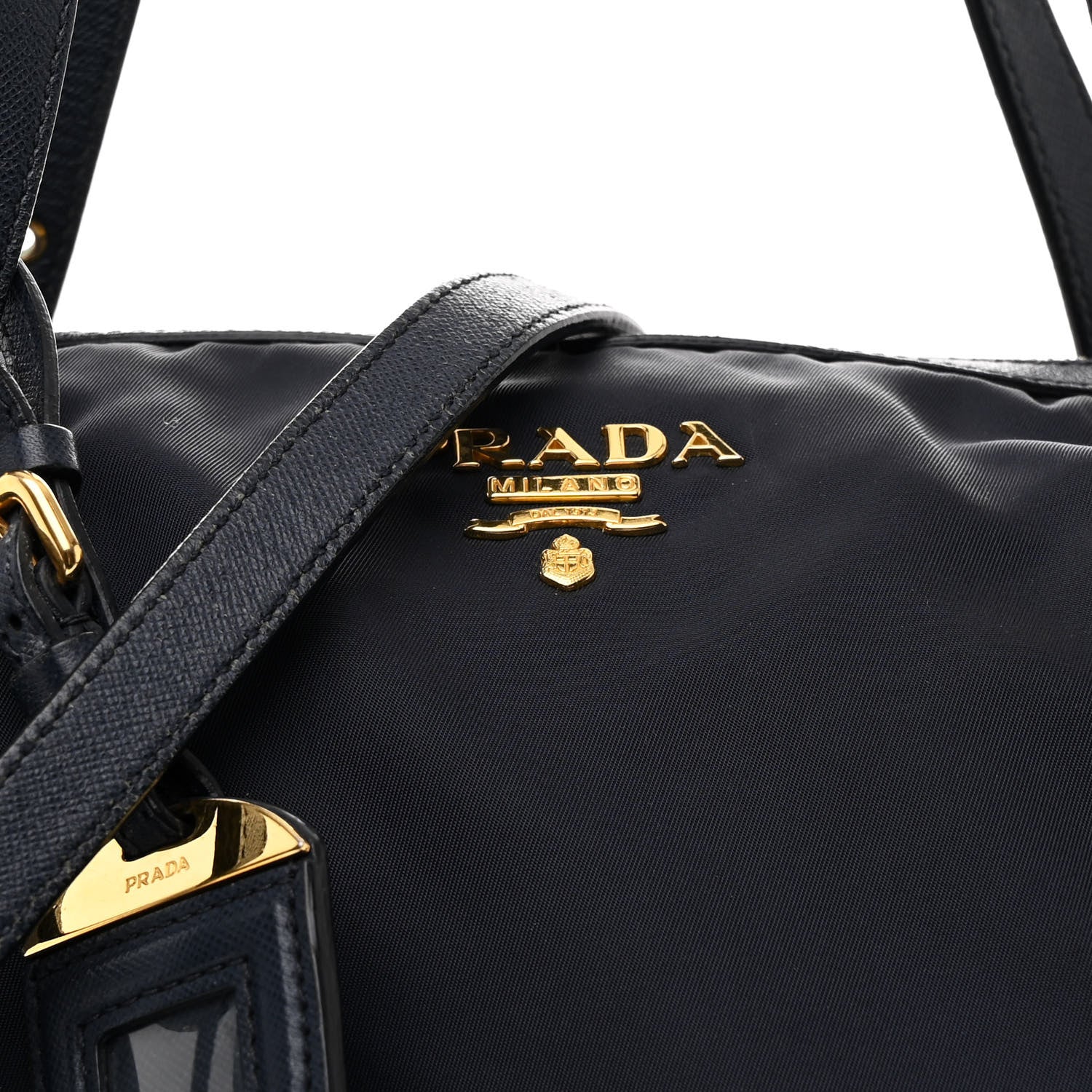 Prada Saffiano Tessuto Nylon Logo Shopping Tote Royal Blue 9 of 16