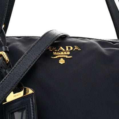 Prada Saffiano Tessuto Nylon Logo Shopping Tote Royal Blue 9 of 16