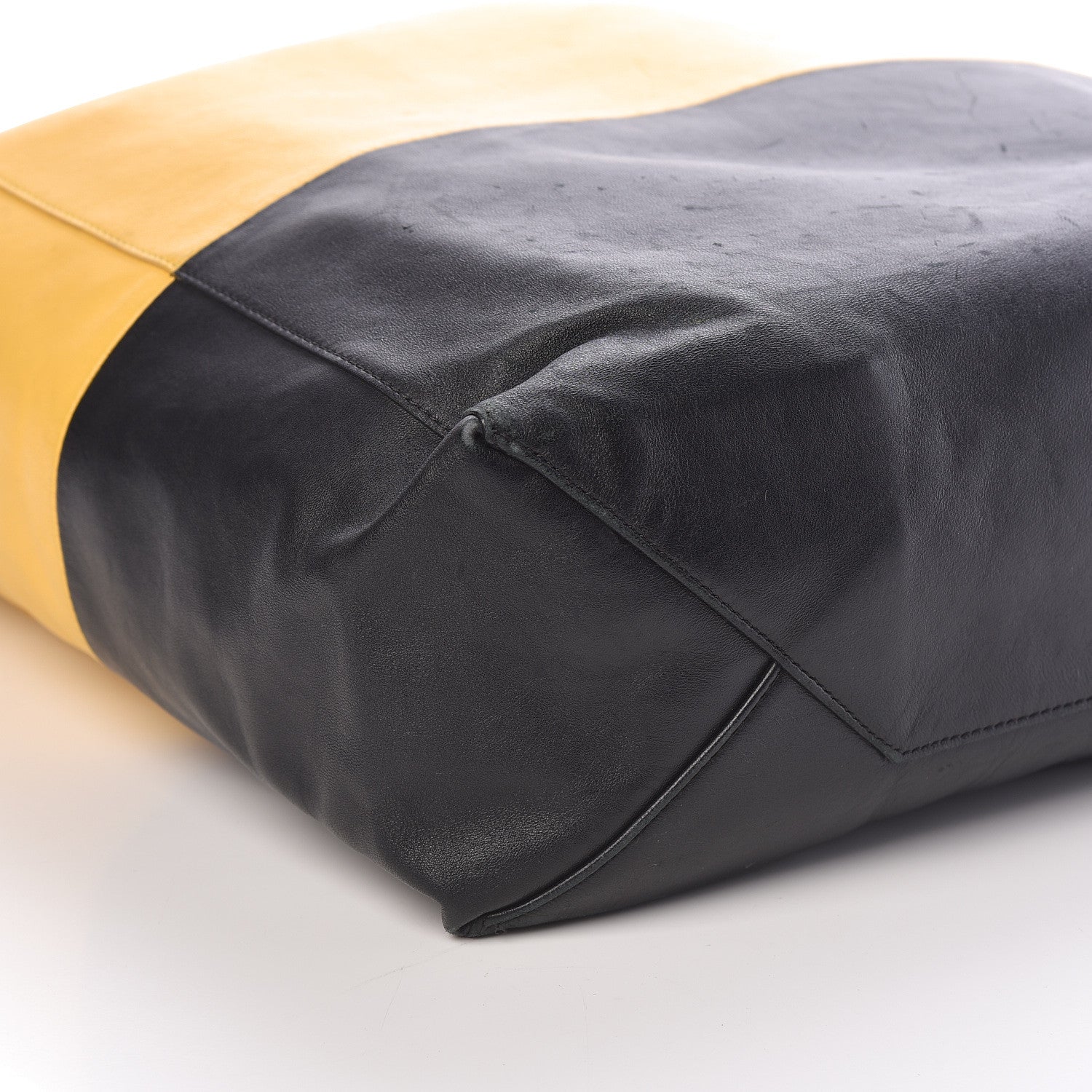 Celine Lambskin Vertical Bi-Cabas Yellow Black 10 of 11