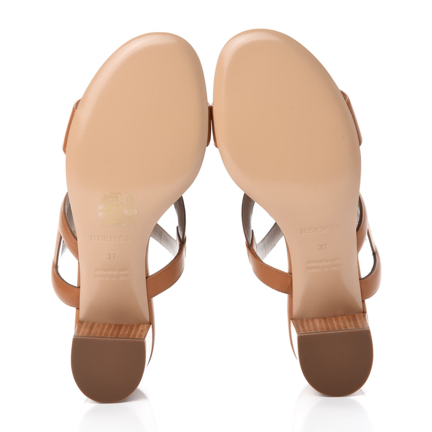 Hermes Nappa Bikini Sandals 37 Gold 5 of 9