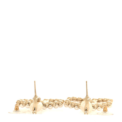 Chanel Crystal Pearl CC Earrings Gold 3 of 4