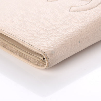 Chanel Caviar Timeless CC French Wallet White 11 of 14