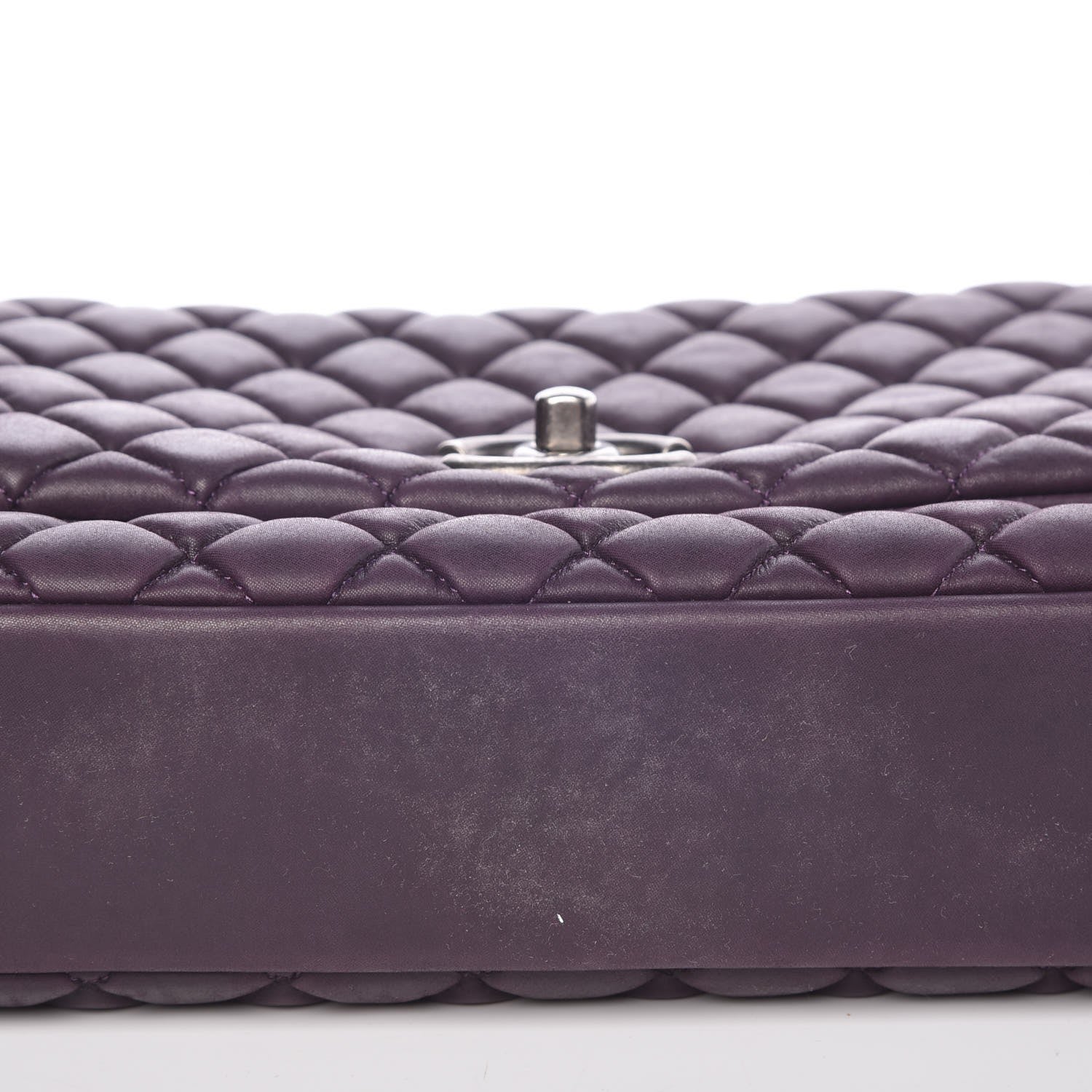 Chanel Iridescent Calfskin Quilted Large New Bubble Flap Plum 9 of 10
