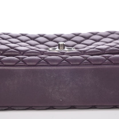 Chanel Iridescent Calfskin Quilted Large New Bubble Flap Plum 9 of 10