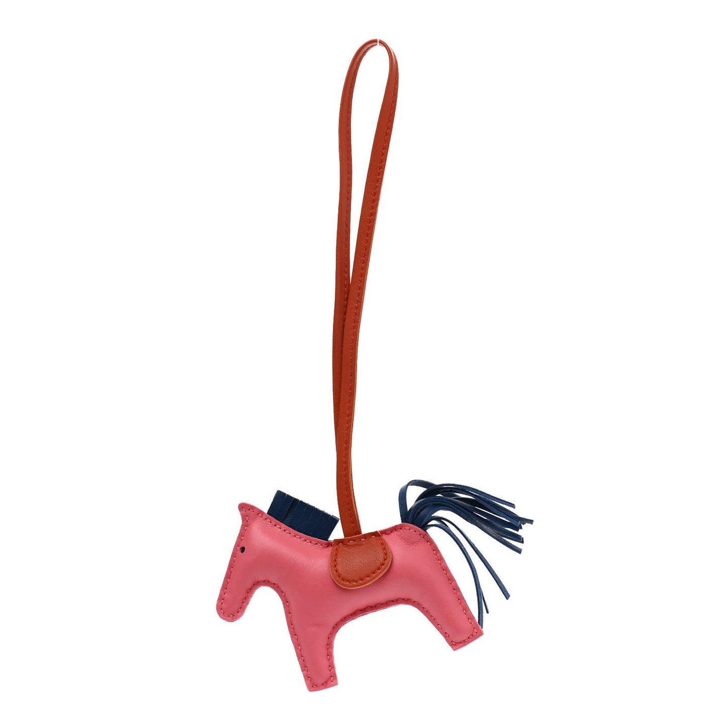 Milo Lambskin Grigri Rodeo Bag Charm PM Rose Azalee Cornaline Bleu De Malte