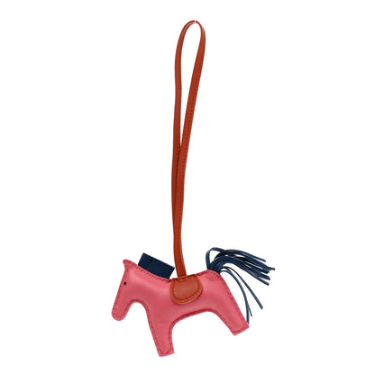 Hermes Milo Lambskin Grigri Rodeo Bag Charm PM Rose Azalee Cornaline Bleu De Malte 1 of 3