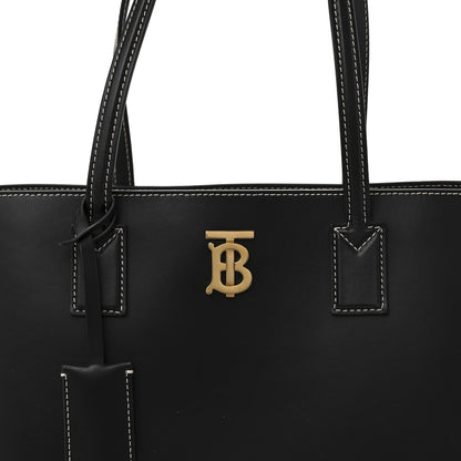 Burberry Calfskin Monogram Motif TB Medium Soft Tote Black 8 of 12
