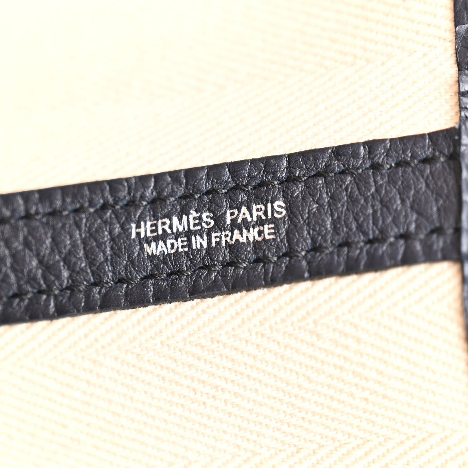 Hermes Chevron Herringbone Toile Negonda Garden Party 36 PM Tote Nata Bleu Indigo 6 of 10