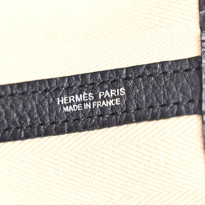 Hermes Chevron Herringbone Toile Negonda Garden Party 36 PM Tote Nata Bleu Indigo 6 of 10