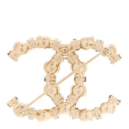 Chanel Pearl Crystal Nefertiti CC Brooch Gold 3 of 6