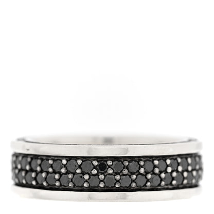 David Yurman Sterling Silver Black Diamond Streamline Two-Row Band Ring 3 of 5