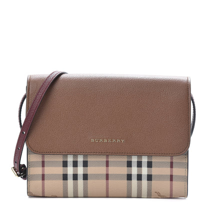 Burberry Haymarket Check Small Loxley Crossbody Bright Toffee 1 of 12
