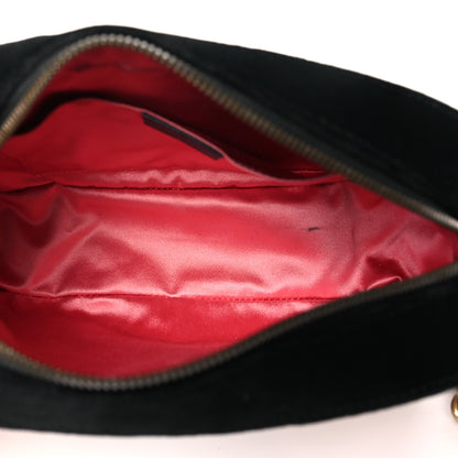 Gucci Velvet Matelasse Deer Embroidered Small GG Marmont Chain Shoulder Bag Black 5 of 11