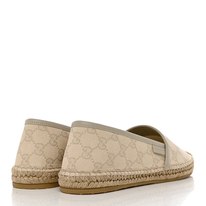 Gucci Washed Cotton Miro Soft Calfskin GG Monogram Espadrilles 39.5 White Mystic White 4 of 9