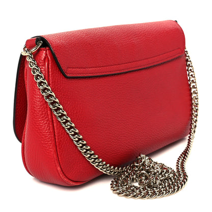 Gucci Pebbled Calfskin Medium Soho Flap Crossbody Tabasco Red 3 of 11