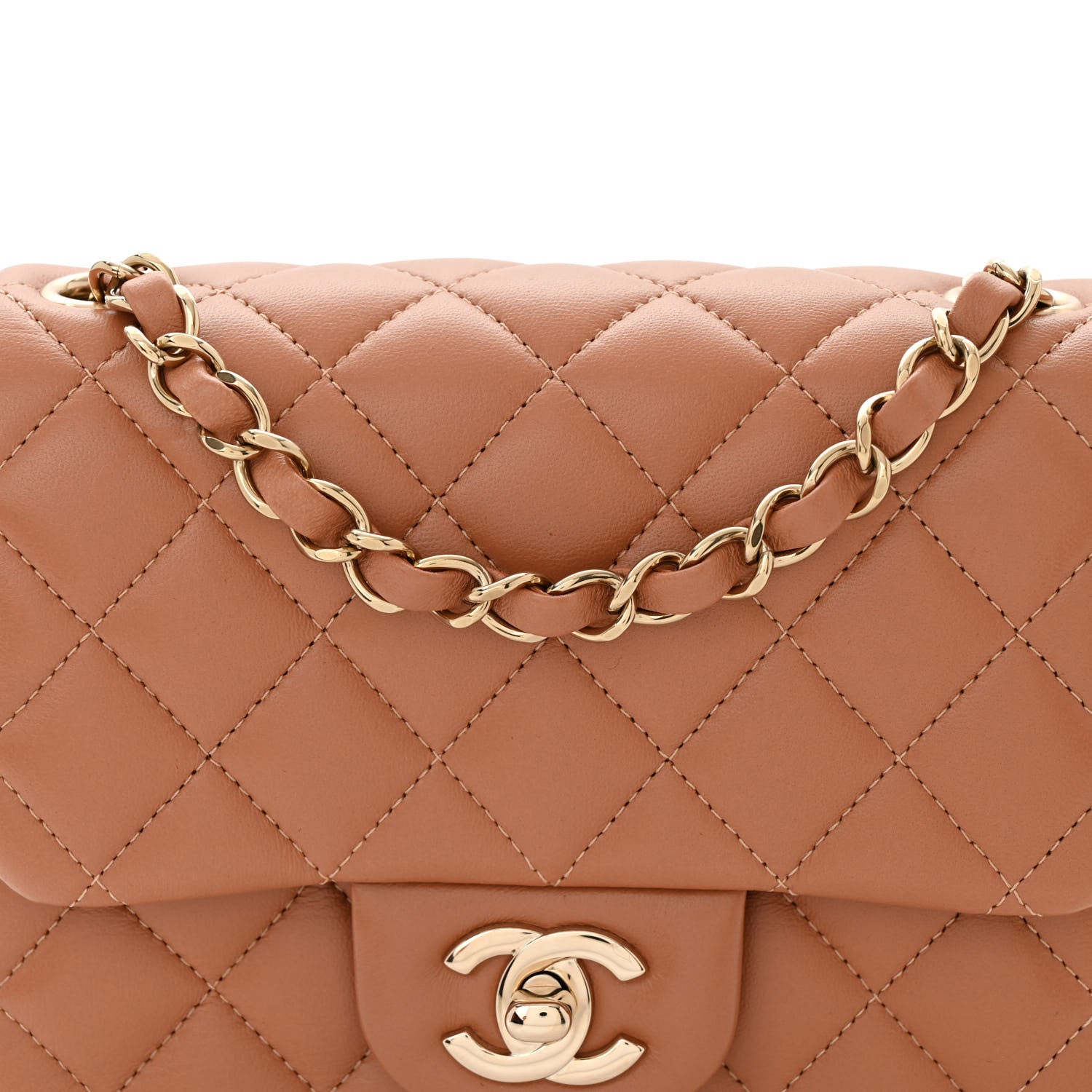 Chanel Lambskin Quilted Mini Square Flap Brown 8 of 10