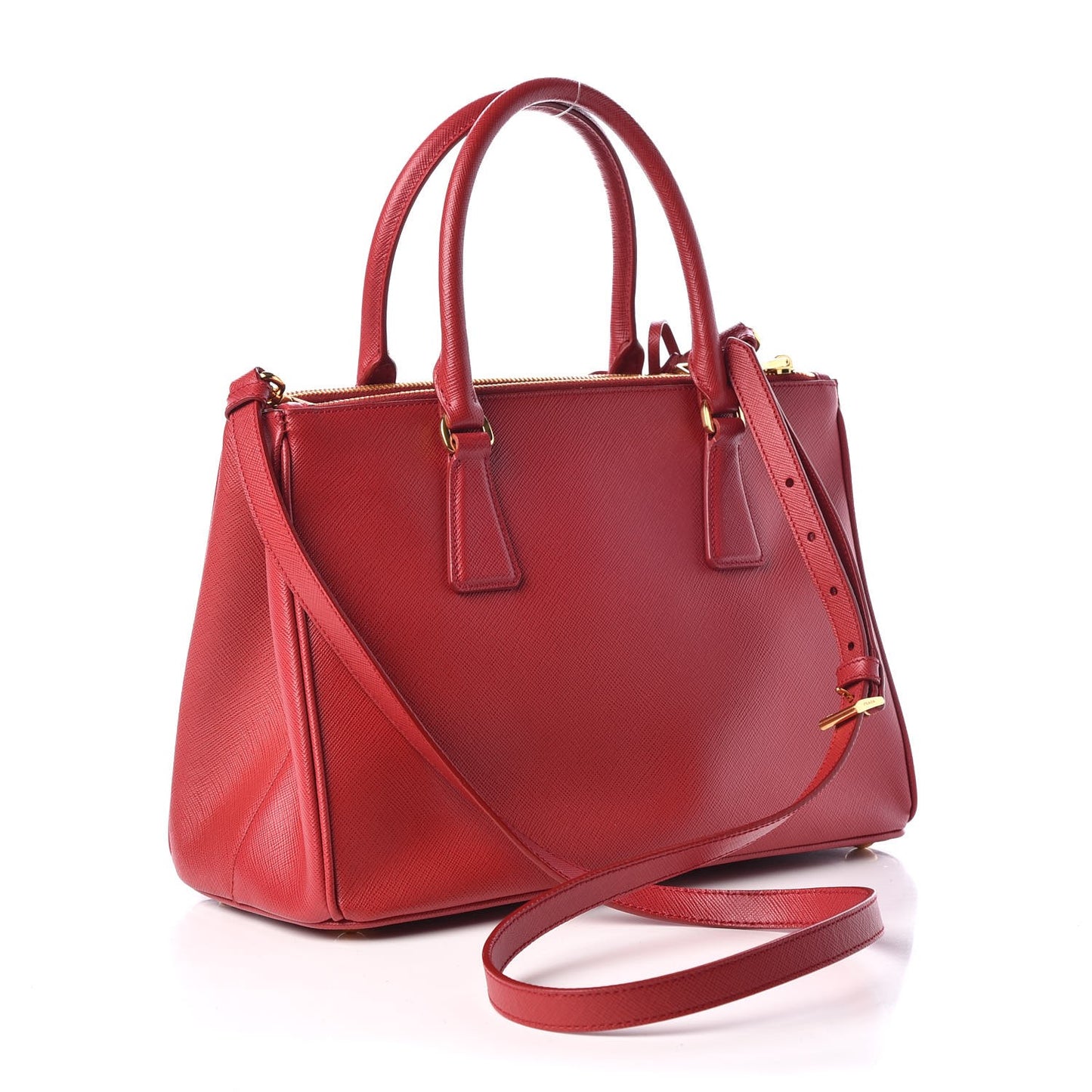 Saffiano Small Galleria Double Zip Tote Fuoco